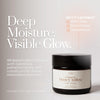 Jar of whipped tallow face cream made with organic ingredients. Natural skincare product handcrafted from grass-fed beef tallow and botanicals. Ideal night cream or moisturizer for radiant, healthy skin.